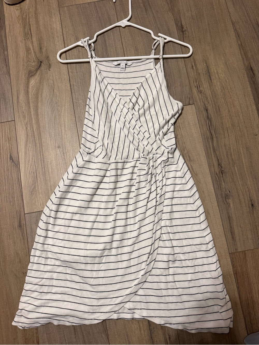 41 Hawthorn White & Navy Striped Wrap Midi Dress